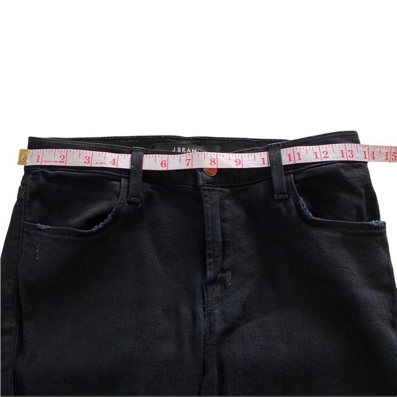 J Brand Super Skinny Blackout Black Denim Mid-Rise Destroyed Jeans Women’s 27x30 - Picture 4 of 12